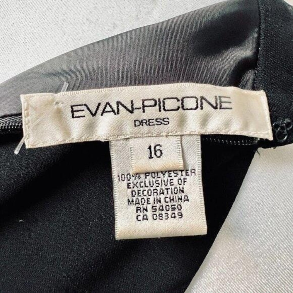 VTG 90s Evan Picone Womens Black Beaded Cocktail Dress Size 16 LBD Formal Event - Picture 11 of 12